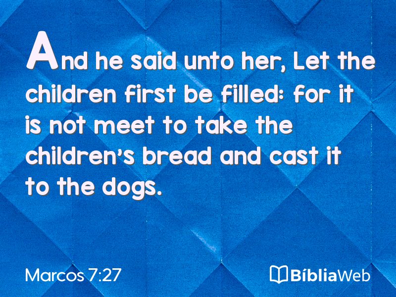 Marcos 7:27 em imagem para compartilhar