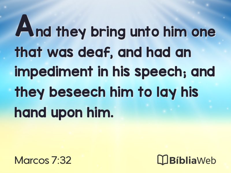 Marcos 7:32 em imagem para compartilhar