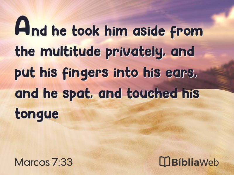 Marcos 7:33 em imagem para compartilhar