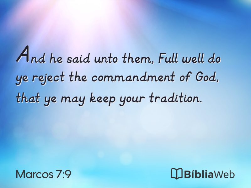 Marcos 7:9 em imagem para compartilhar