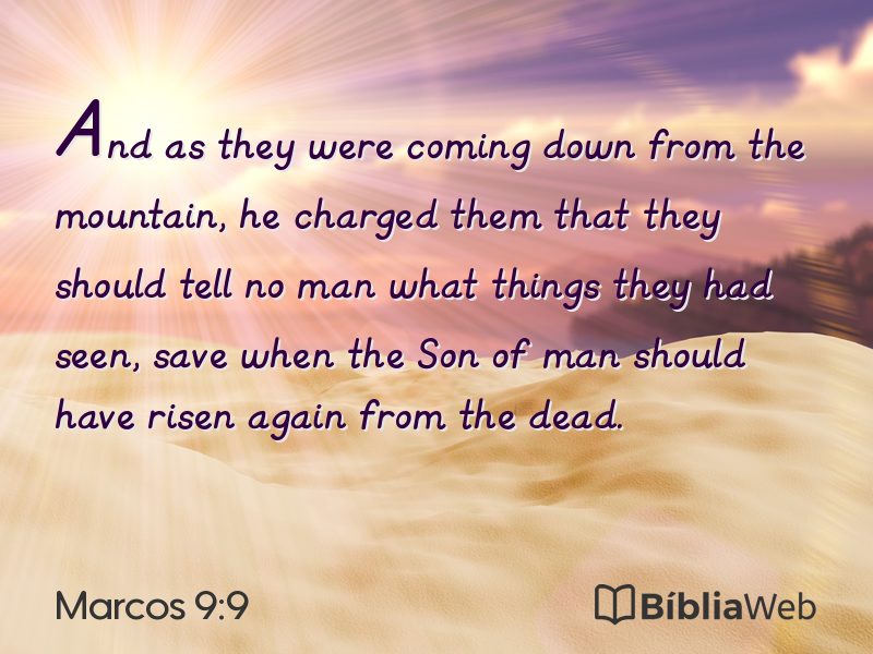 Marcos 9:9 em imagem para compartilhar