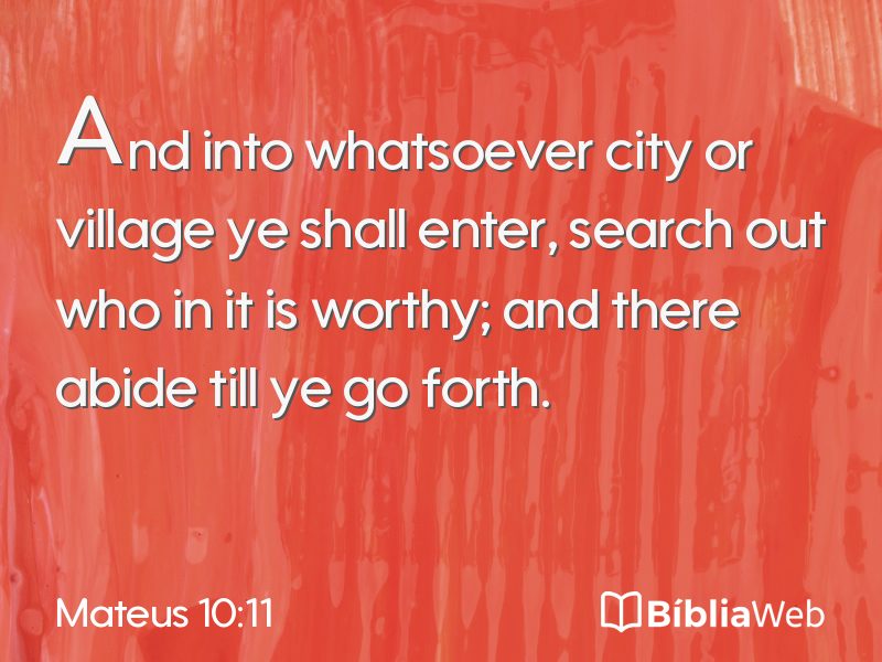 Mateus 10:11 em imagem para compartilhar