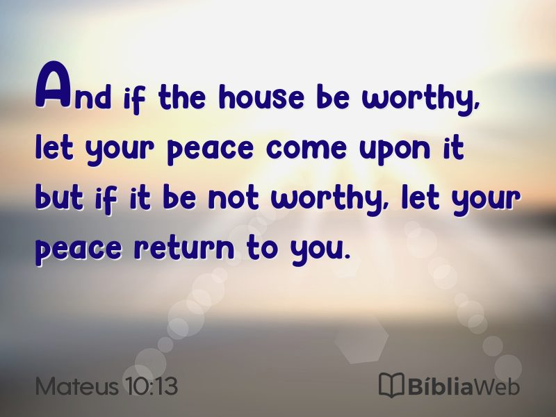 Mateus 10:13 em imagem para compartilhar
