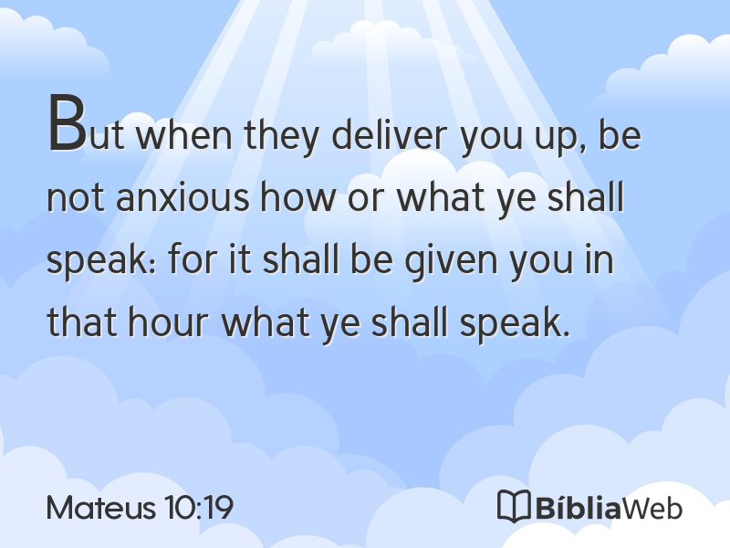 Mateus 10:19 em imagem para compartilhar