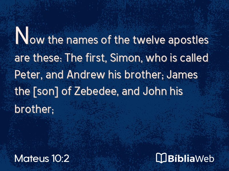 Mateus 10:2 em imagem para compartilhar