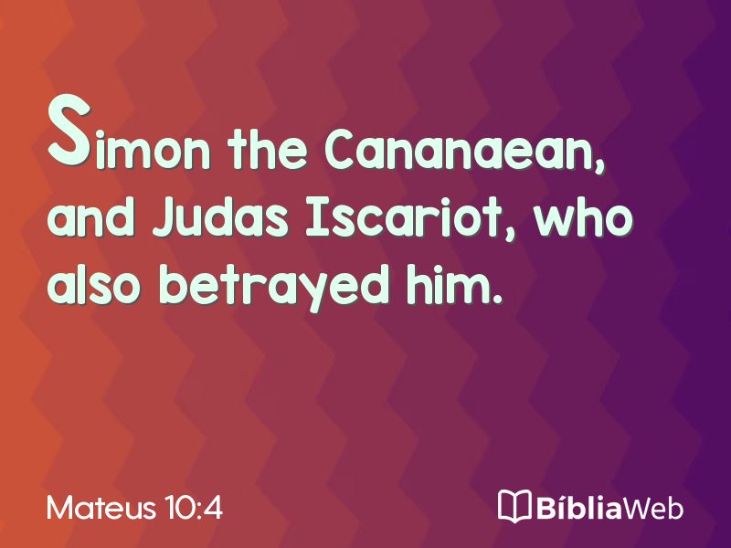 Mateus 10:4 em imagem para compartilhar