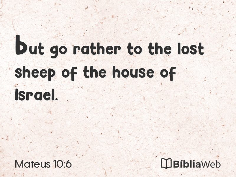Mateus 10:6 em imagem para compartilhar