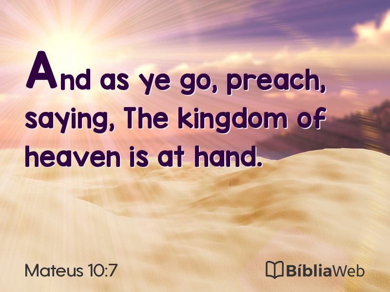 Mateus 10:7 em imagem para compartilhar