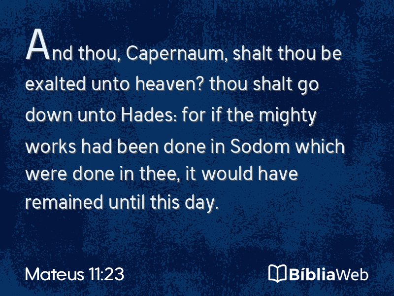 Mateus 11:23 em imagem para compartilhar