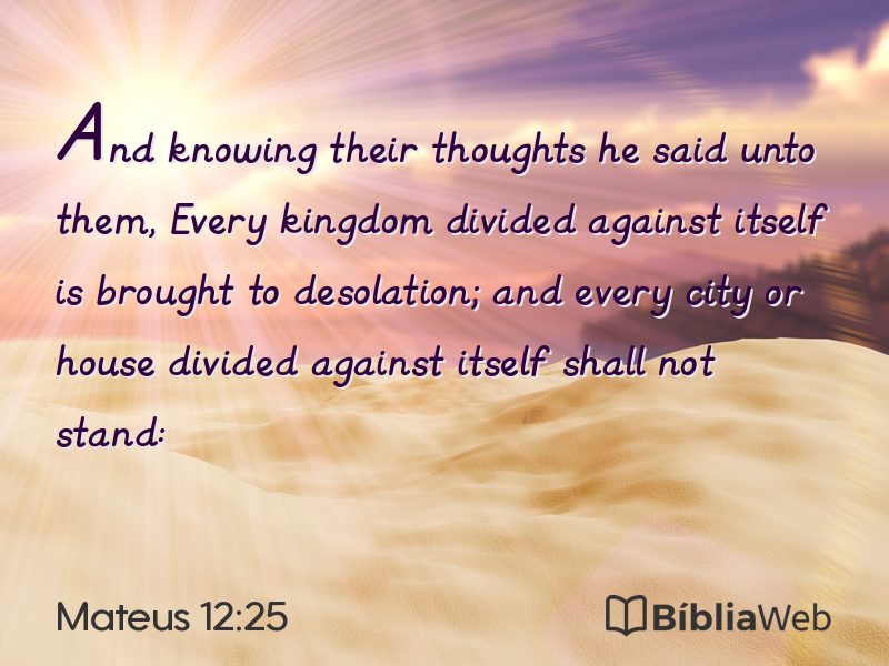 Mateus 12:25 em imagem para compartilhar