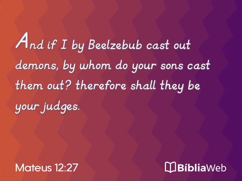 Mateus 12:27 em imagem para compartilhar