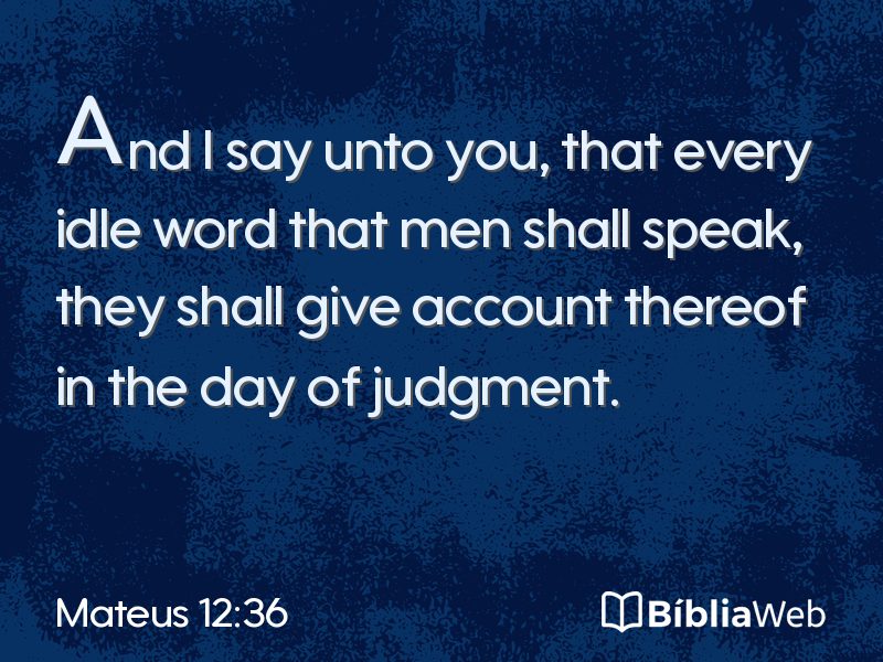 Mateus 12:36 em imagem para compartilhar