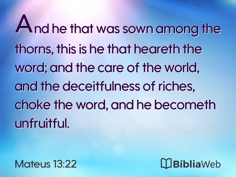 Mateus 13:22 em imagem para compartilhar