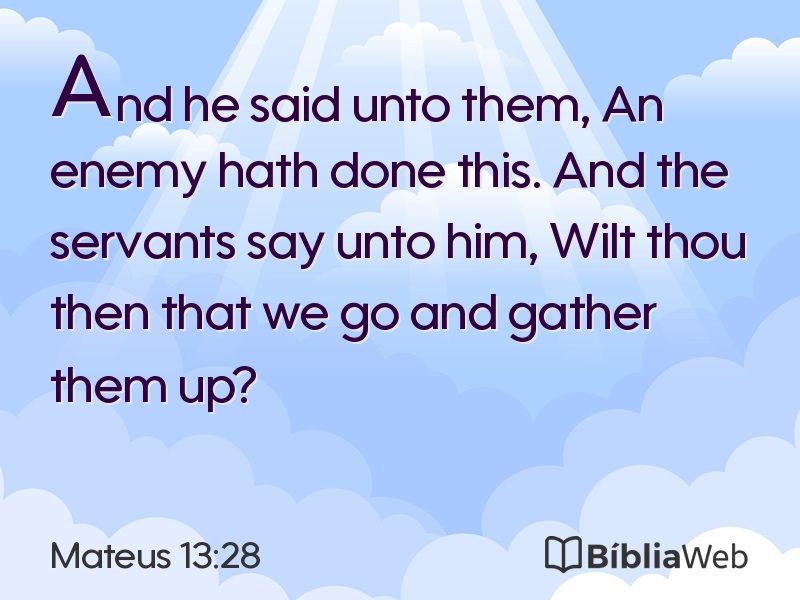 Mateus 13:28 em imagem para compartilhar