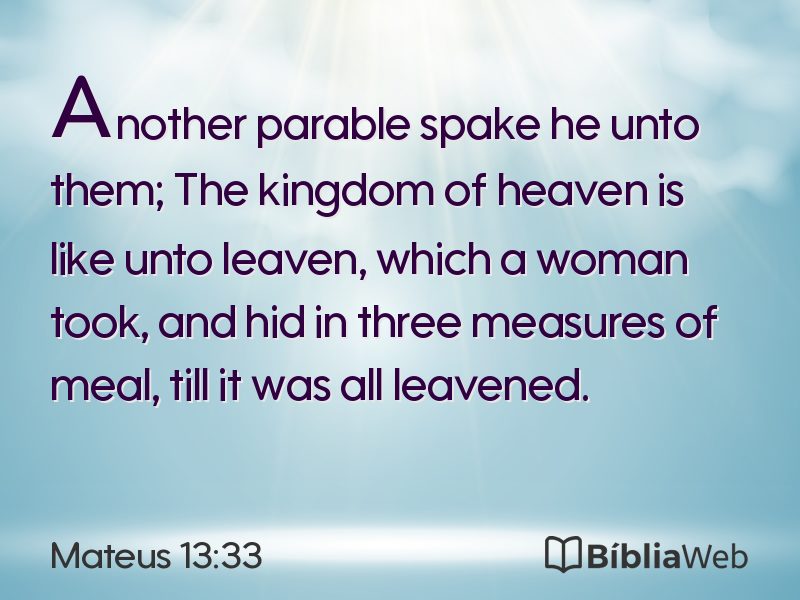 Mateus 13:33 em imagem para compartilhar