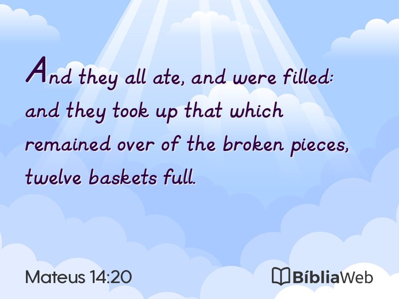 Mateus 14:20 em imagem para compartilhar