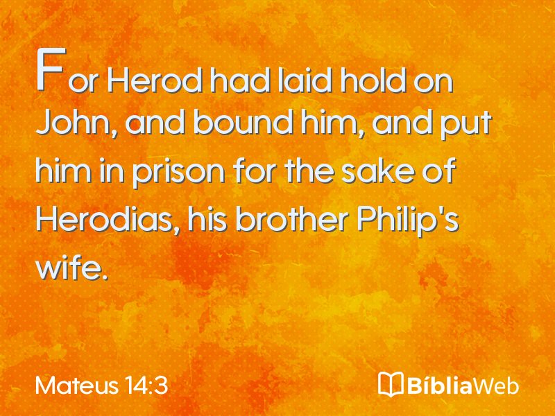 Mateus 14:3 em imagem para compartilhar
