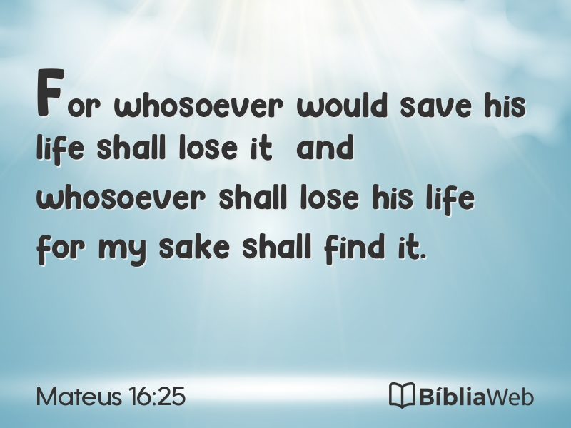 Mateus 16:25 em imagem para compartilhar
