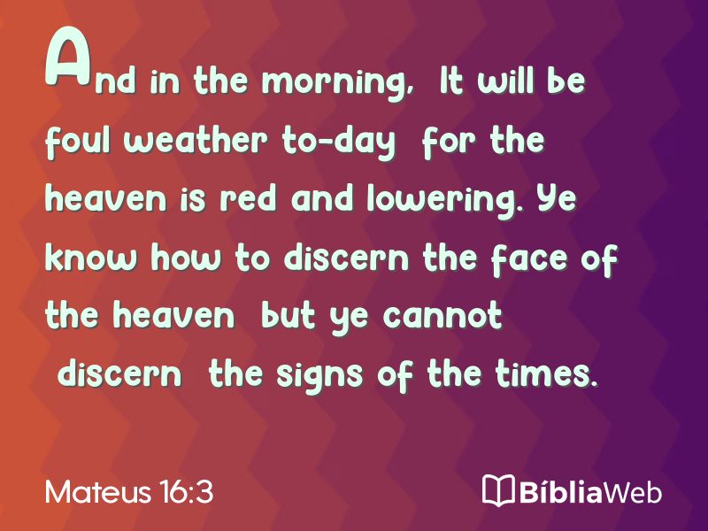 Mateus 16:3 em imagem para compartilhar