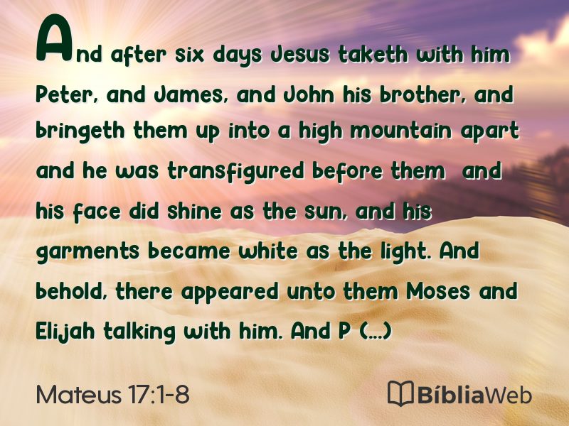 Mateus 17:1-8 em imagem para compartilhar