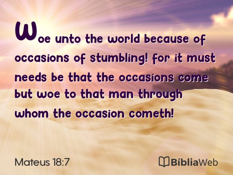Mateus 18:7 em imagem para compartilhar