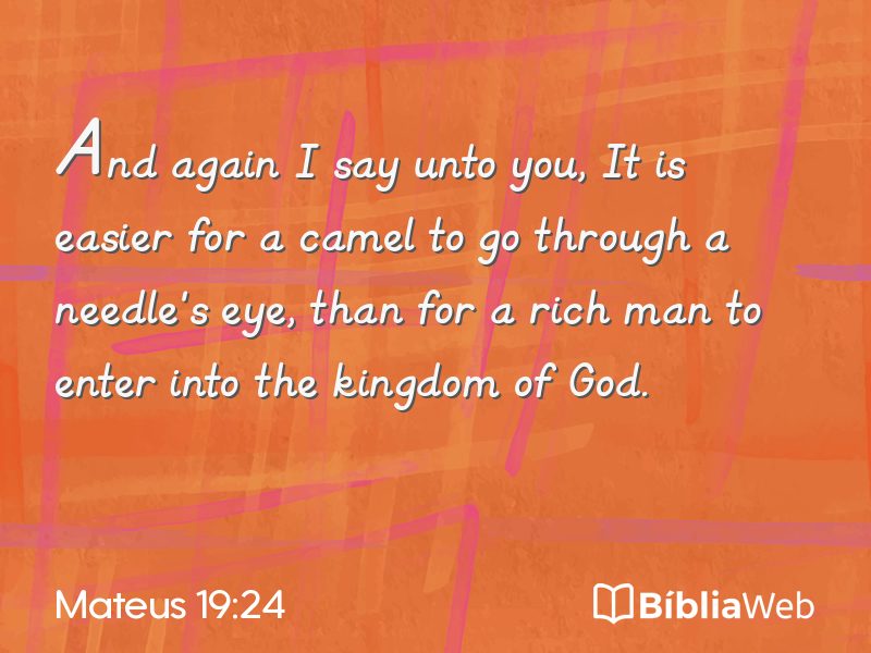 Mateus 19:24 em imagem para compartilhar