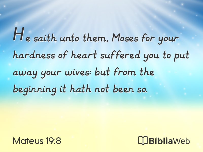 Mateus 19:8 em imagem para compartilhar