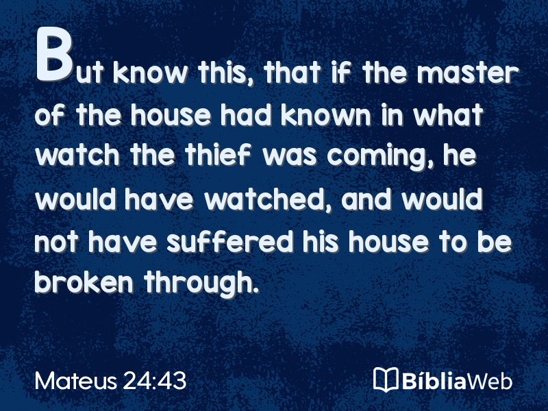 Mateus 24:43 em imagem para compartilhar