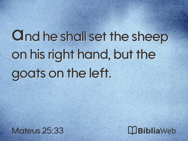 Mateus 25:33 em imagem para compartilhar