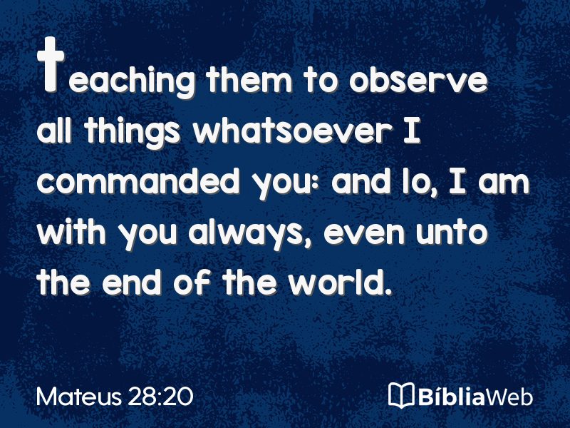 Mateus 28:20 em imagem para compartilhar
