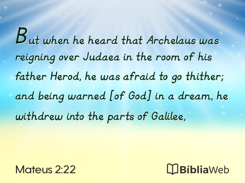 Mateus 2:22 em imagem para compartilhar