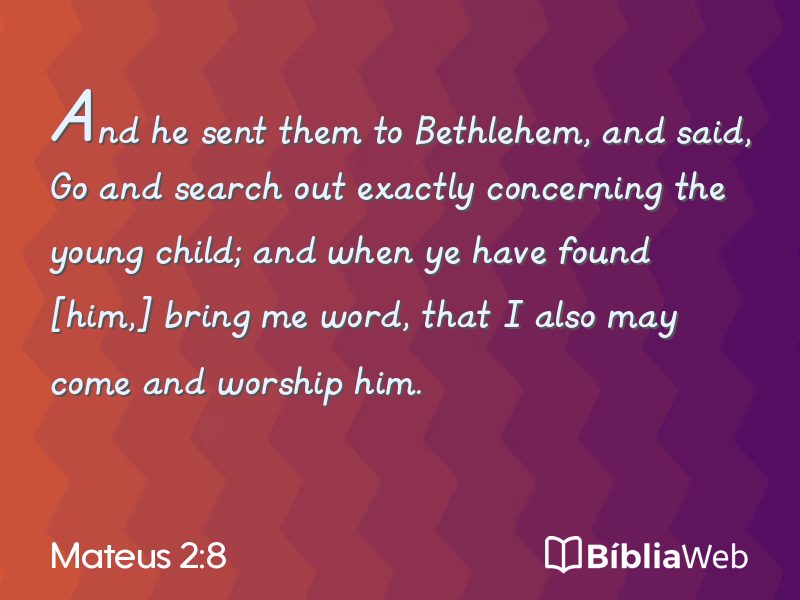 Mateus 2:8 em imagem para compartilhar