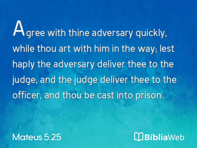 Mateus 5:25 em imagem para compartilhar