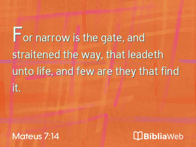 Mateus 7:14 em imagem para compartilhar