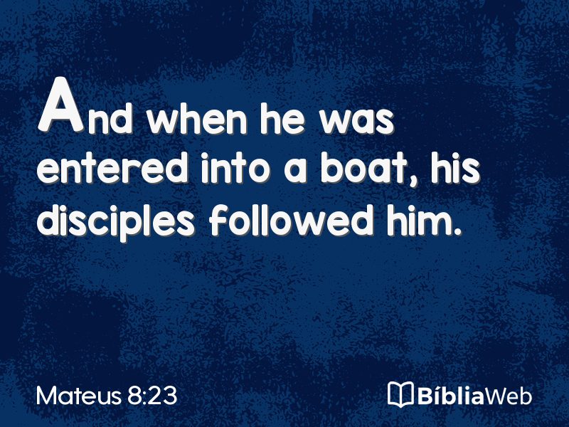 Mateus 8:23 em imagem para compartilhar