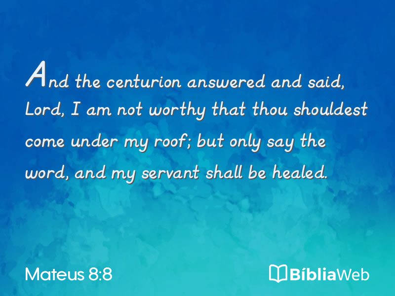 Mateus 8:8 em imagem para compartilhar