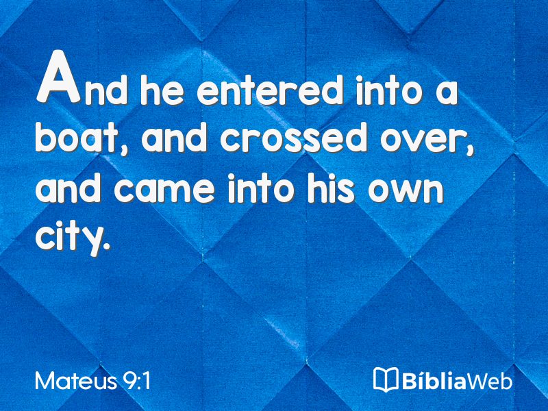 Mateus 9:1 em imagem para compartilhar