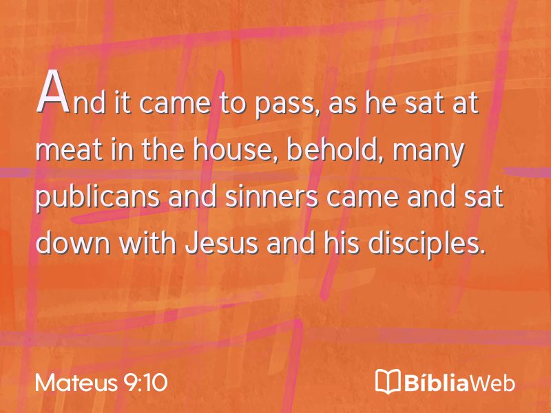 Mateus 9:10 em imagem para compartilhar