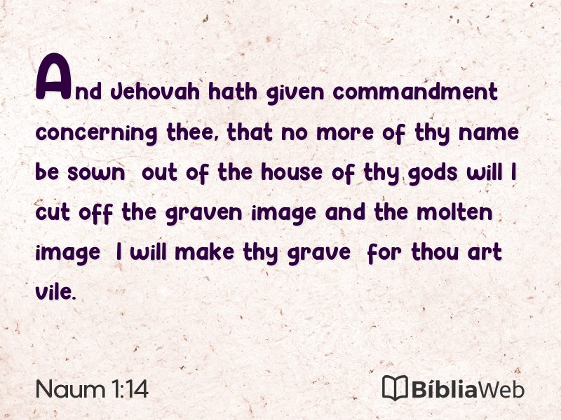 Naum 1:14 em imagem para compartilhar