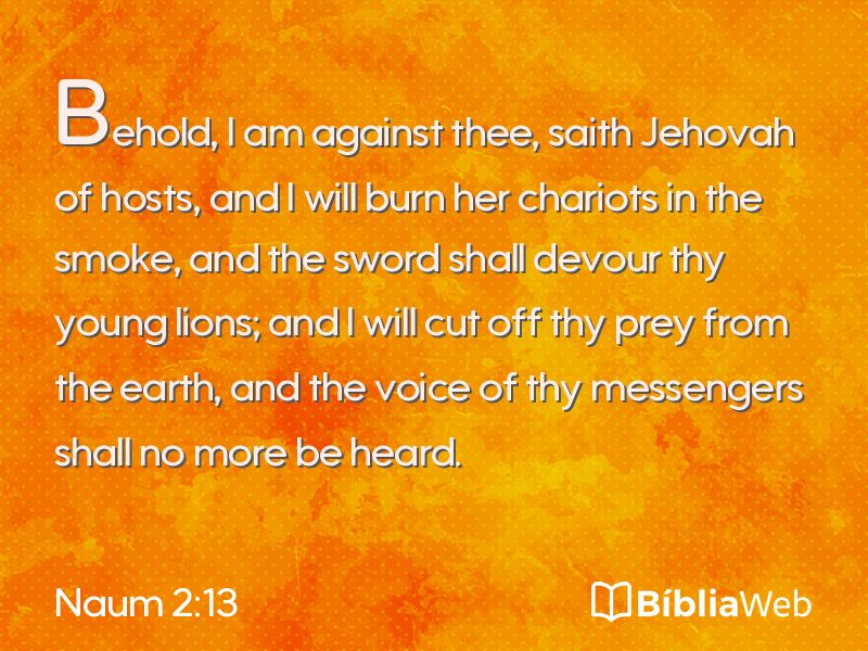Naum 2:13 em imagem para compartilhar