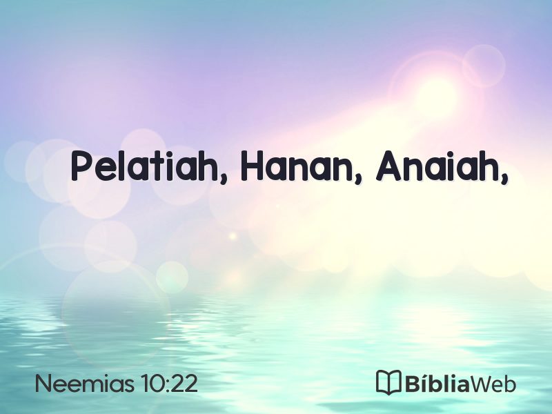Neemias 10:22 em imagem para compartilhar