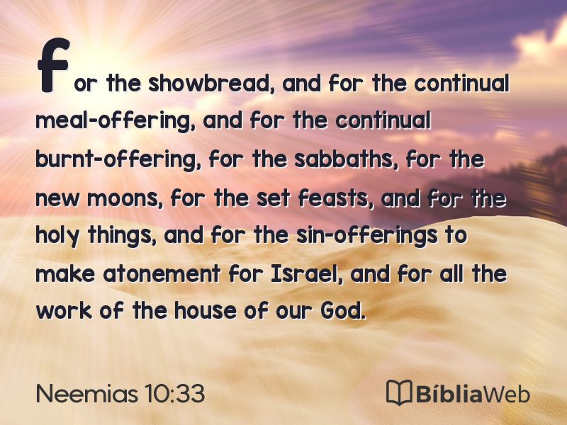 Neemias 10:33 em imagem para compartilhar
