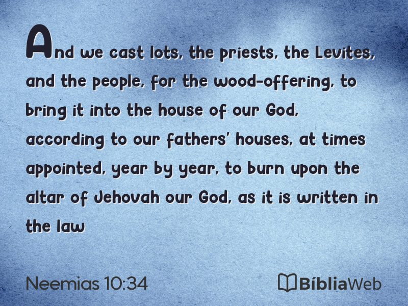 Neemias 10:34 em imagem para compartilhar