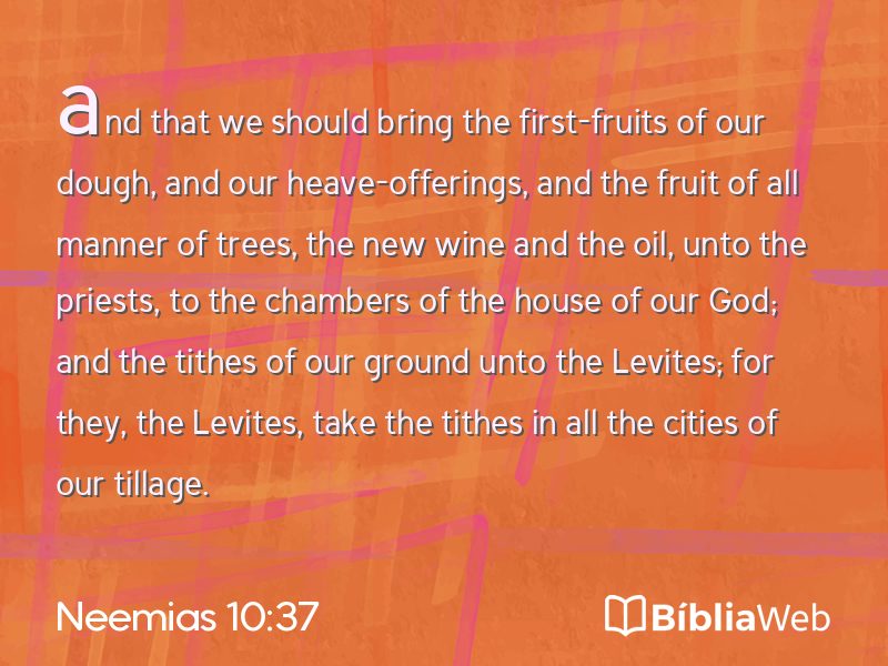 Neemias 10:37 em imagem para compartilhar
