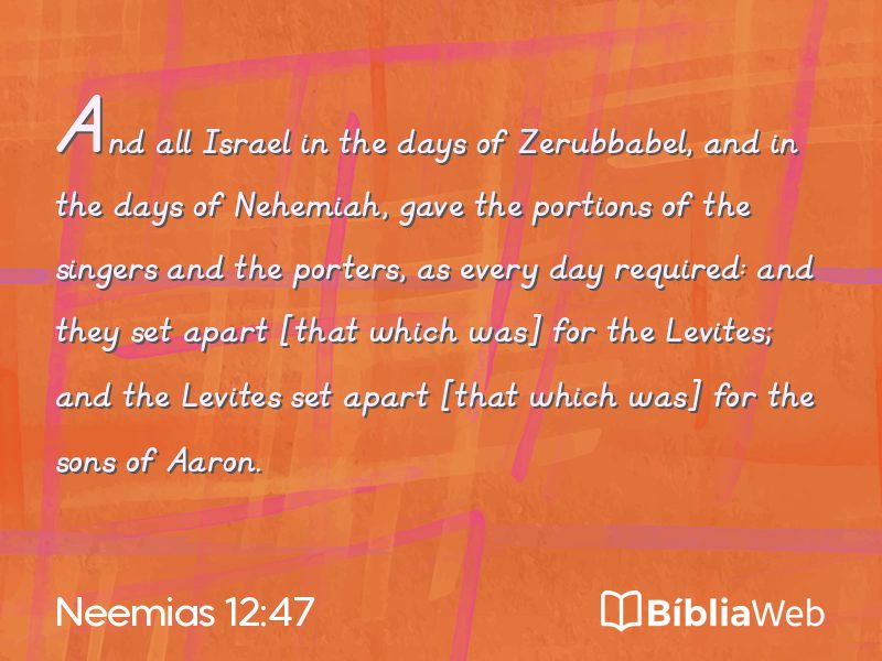 Neemias 12:47 em imagem para compartilhar