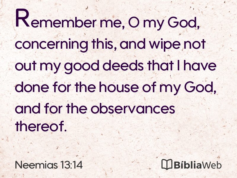 Neemias 13:14 em imagem para compartilhar