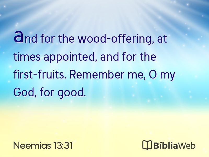 Neemias 13:31 em imagem para compartilhar