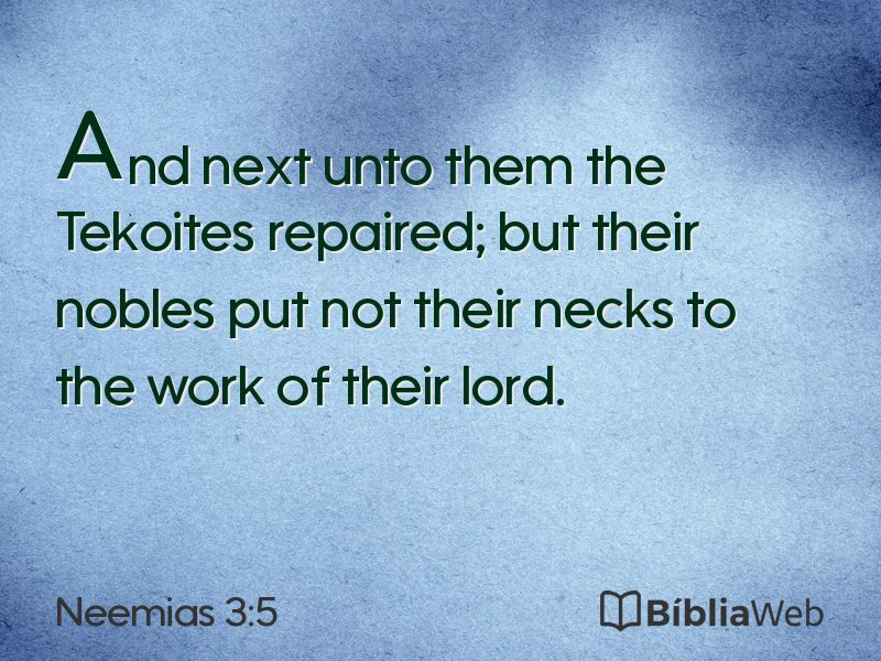 Neemias 3:5 em imagem para compartilhar