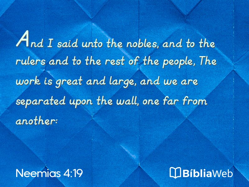 Neemias 4:19 em imagem para compartilhar