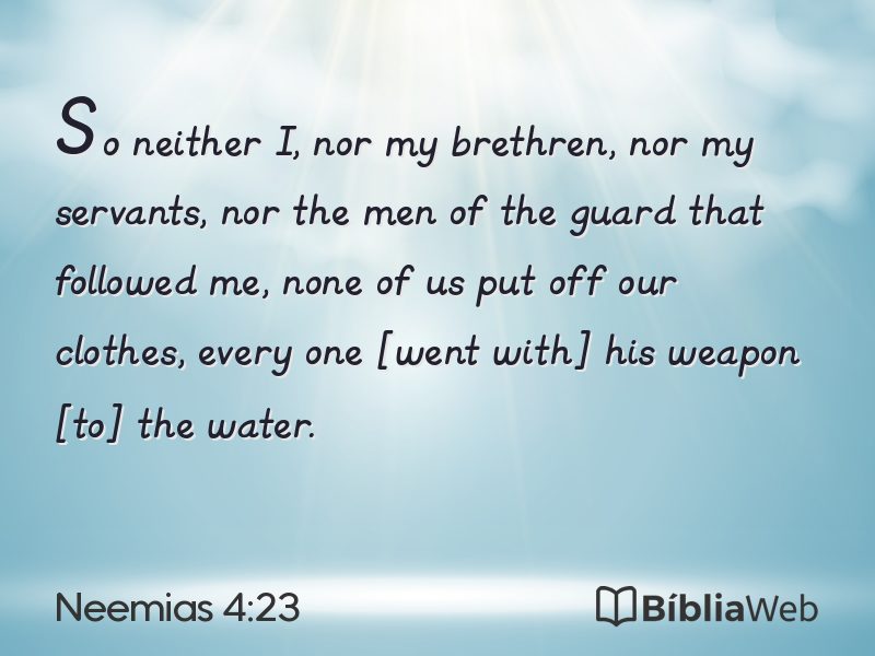 Neemias 4:23 em imagem para compartilhar